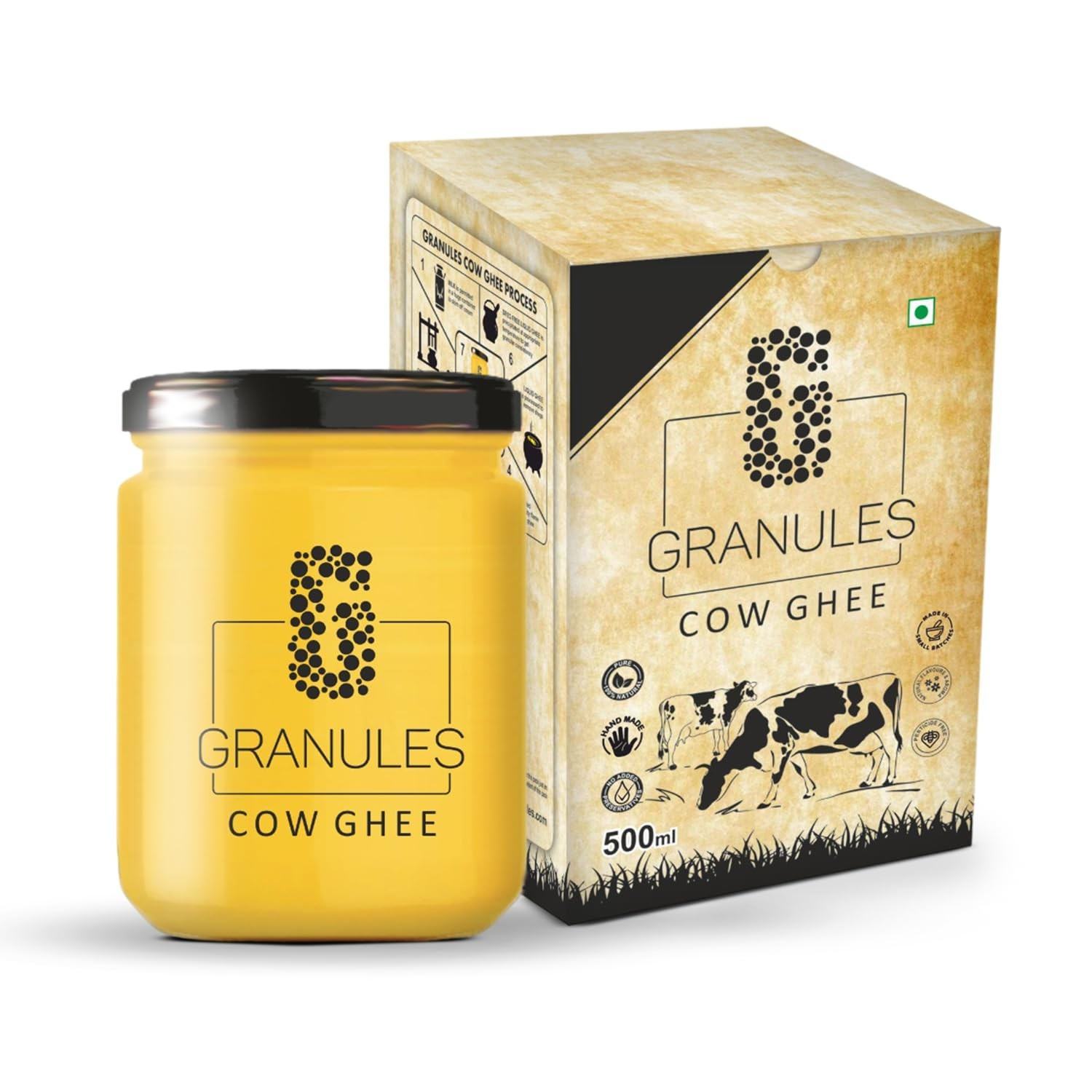 GRANULES Pure Cow Ghee 500ml | Natural Desi Ghee | Premium Cow Ghee | Organic Pure Ghee | Traditional Method | Authentic Ghee for Cooking GRANULES Pure Cow Ghee 500ml | Natural Desi Ghee | Premium Cow Ghee | Organic Pure Ghee | Traditional Method | Authentic Ghee for Cooking